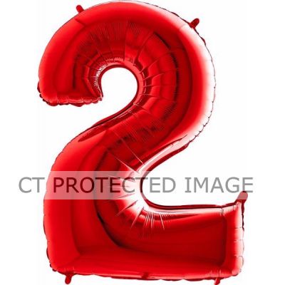 40 Inch Red Number 2 Foil Balloon