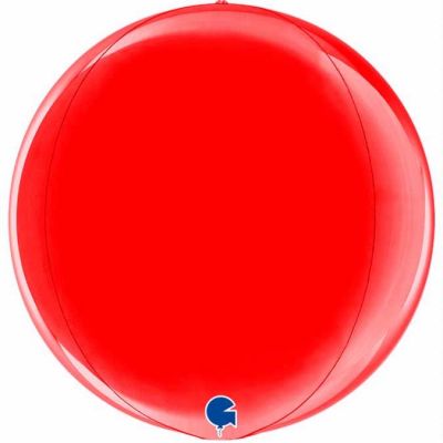 15 Inch Red Metallic Globe
