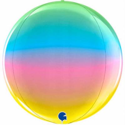 15 Inch Rainbow Metallic Globe
