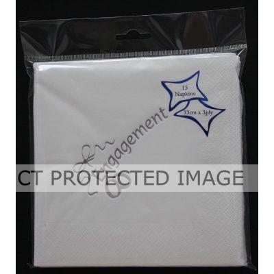  Engagement Foil Napkins (pack quantity 15) 