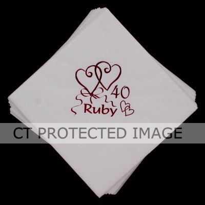  40th Anniversary Red Foil Napkins (pack quantity 15) 