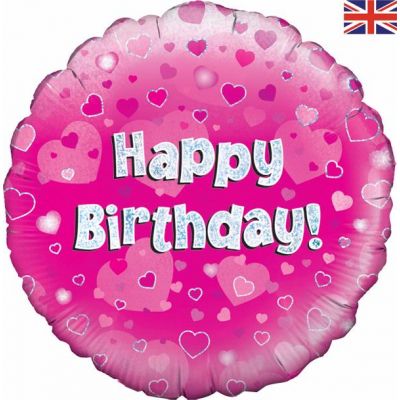 18 Inch Happy Birthday Pink Foil Balloon