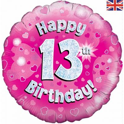 18 Inch Happy 13th Birthday Pink Foil