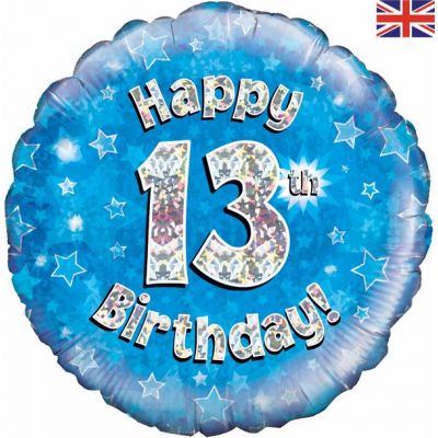 18 Inch Happy 13th Birthday Blue Foil