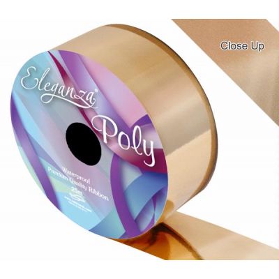 2 Inch Poly Ribbon Metallic Gold