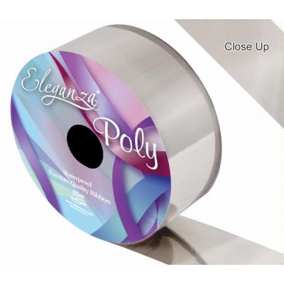 2 Inch Poly Ribbon Metallic Silver