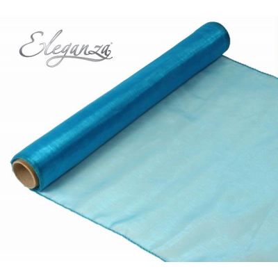 9m Woven Edge Organza Turquoise