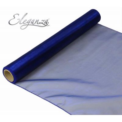 9m Woven Edge Organza Sapphire Blue