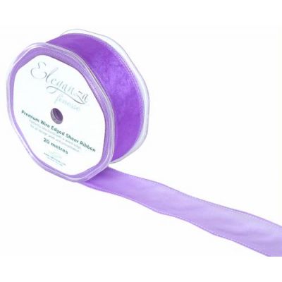 Wired Ribbon 32mmx20m Purple