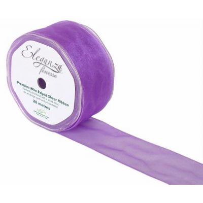 Wired Ribbon 50mmx20m Purple