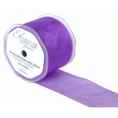 Wired Ribbon 70mmx20m Purple