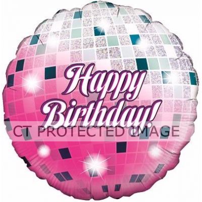 18 Inch Glitterball Birthday Foil