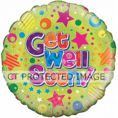 18 Inch Get Well Dots & Stars Foil
