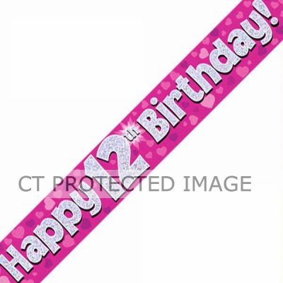 9ft 12th Birthday Pink Banner