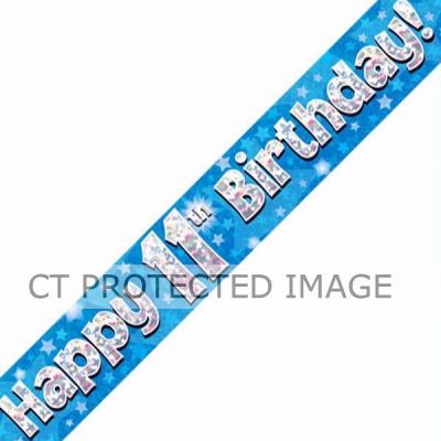 9ft 11th Birthday Blue Banner