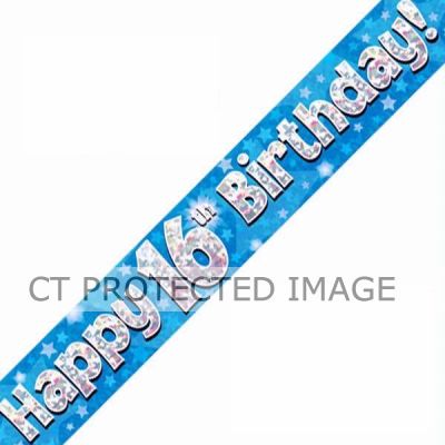 9ft 16th Birthday Blue Banner