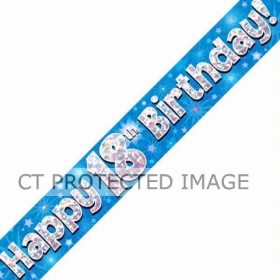 9ft 18th Birthday Blue Banner