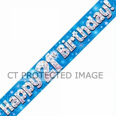 9ft 21st Birthday Blue Banner