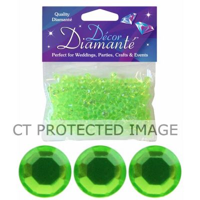 6mm Lime Green Diamante Diamonds