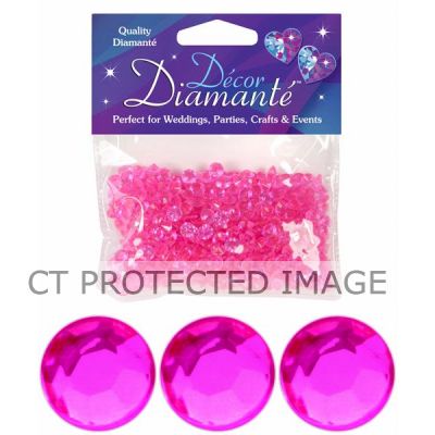 6mm Hot Pink Decor Diamante Diamonds