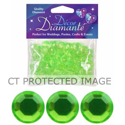 12mm Lime Green Diamante Diamonds