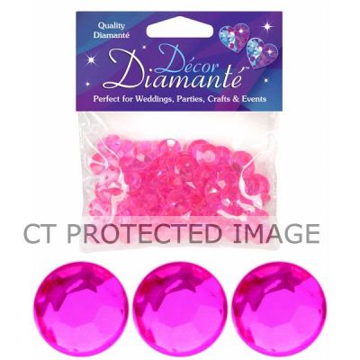 12mm Hot Pink Diamante Diamonds