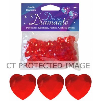 12mm Red Diamante Hearts