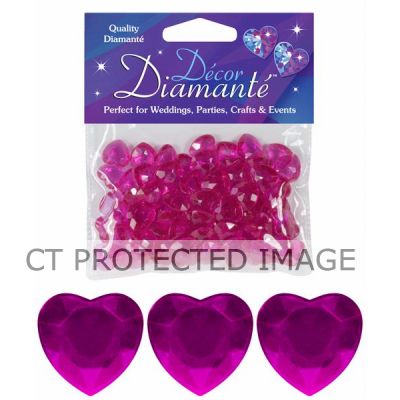 12mm Cerise Diamante Hearts