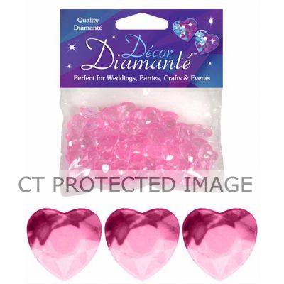 12mm Pearl Pink Diamante Hearts