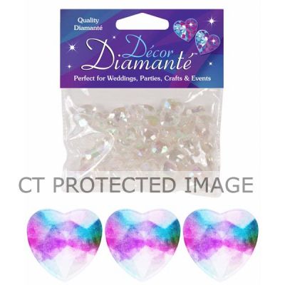 12mm Iridescent Diamante Hearts
