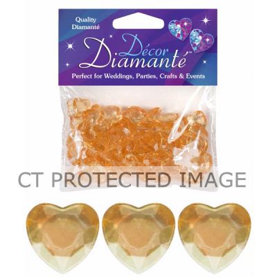 12mm Gold Diamante Hearts