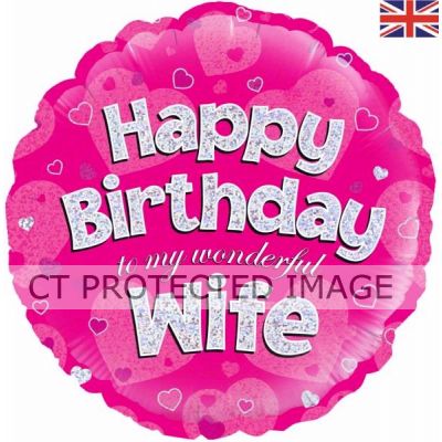 18 Inch Wife Birthday Foil Balloon
