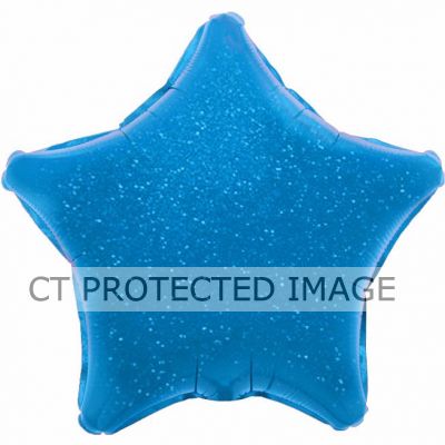 Blue Holographic Star 19 Inch Foil