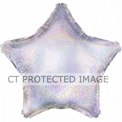Silver Holographic Star 19 Inch Foil