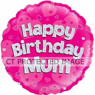 18 Inch Happy Birthday Mum Pink Foil