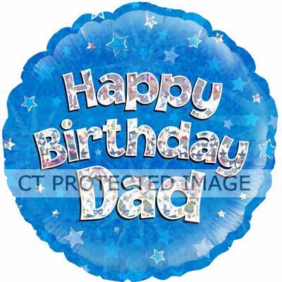 18 Inch Happy Birthday Dad Blue Foil