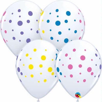  11 Inch Colorful Dots Qualatex (pack quantity 50) 