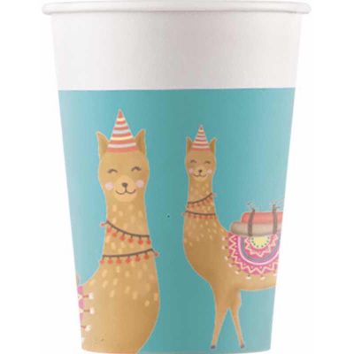  200ml Llama Paper Cups (pack quantity 8) 