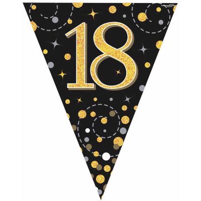 3.9m Black & Gold 18th Bunting