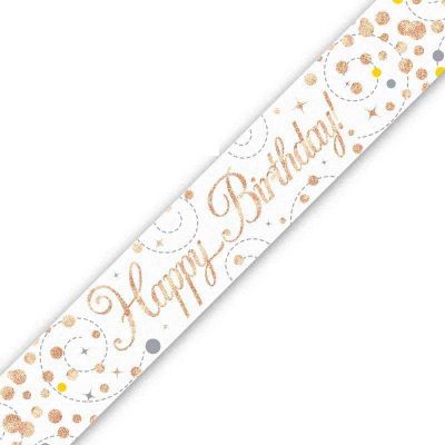 9ft  Rose Gold Happy Birthday Banner