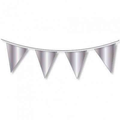 10m Regular Silver Metallic Bunting