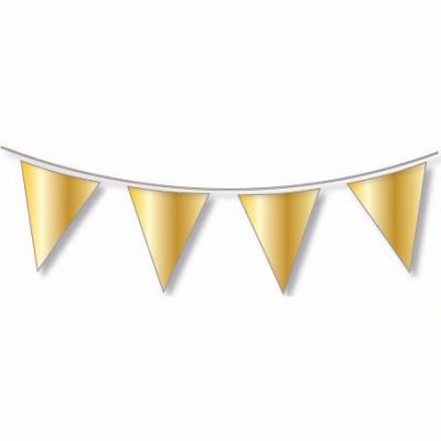 10m Regular Gold Metallic Bunting