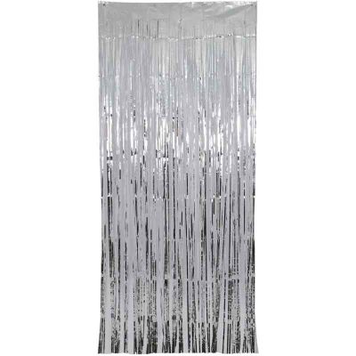 Metallic Silver Foil Door Curtain