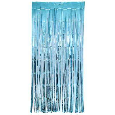 Metallic Light Blue Foil Door Curtain