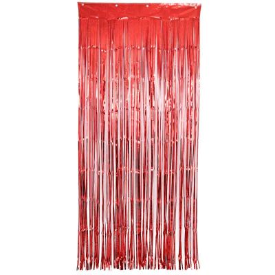 Metallic Red Foil Door Curtain