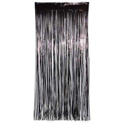 Metallic Black Foil Door Curtain