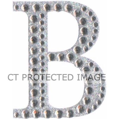 50mm Letter B Diamante Iridescent