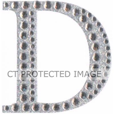 50mm Letter D Diamante Iridescent