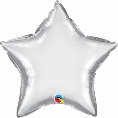 20 Inch Chrome Silver Star Foil Balloon