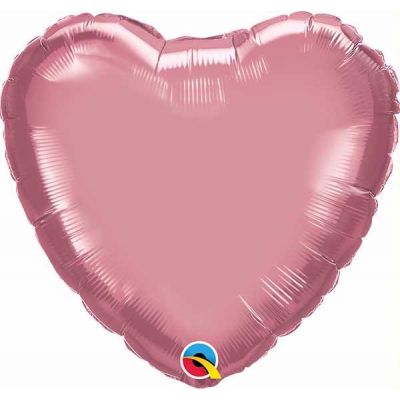18 Inch Chrome Mauve Heart Foil Balloon